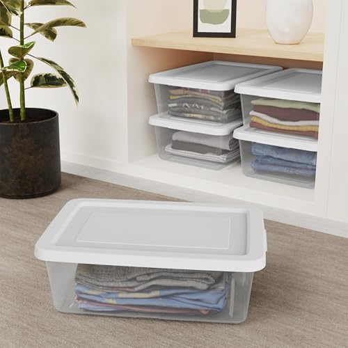 Sterilite Storage Box Stackable Tote, White, 12 Quart, 45 Pack - Image 4
