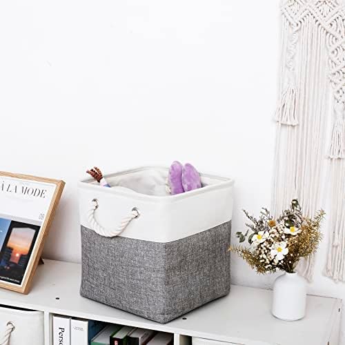 11 Inch 6 Pack Cube Storage Bins with Handles - Image 5