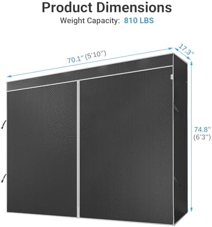 VIPEK Cover ONLY for V5/ V10/ S3/ V6E/ V3C/ V5L/ V10i/ S3i/ V5L i1 Garment Rack, Upgarded Polyester Dustproof Cover Clothing Rack Cover with Zipper, 70.1" L X 17.3" W X 74.8" H, Black - Image 4