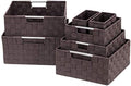 Sorbus Baskets for Organizing, 7-Piece Hand-Woven Storage Set (Chocolate) by Sorbus