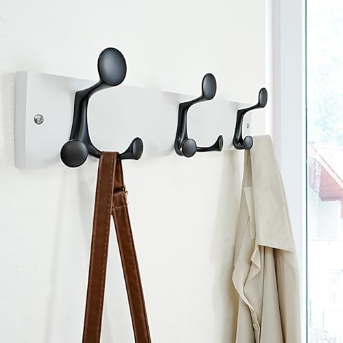 SKOLOO 17-Inch White Wood Coat Rack Wall Mount with 3 Triple Hooks - Ideal for Family Entrances, Classrooms, and Pet Supplies Storage - Perfect Coat Hooks for Wall, Pack of 2 - Image 3