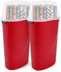 HOMZ Seasonal Holiday Gift Wrap Organizer, Red & Clear, 2-Pack by Homz