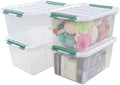 Latching Storage Bins with Lids, 20 Qt Stackable Box, 4-Pack by Parlynies