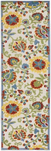 Nourison Home Aloha Ivory Multicolor 2'3" x 8' Area Rug - Easy Clean, Non Shedding, Bed Room, Living Room, Dining Room, Kitchen (8' Runner) - Image 3