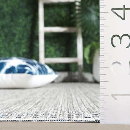 SAFAVIEH Courtyard Outdoor Square Rug 7'10", Grey & Navy CY8521-36812 - Image 4