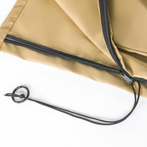 Cantilever Patio Umbrella Cover Outdoor Offset Table Umbrellas Cover with Zipper and Rod UV Resistant Waterproof for Garden Deck Backyard Pool, Khaki - Image 6