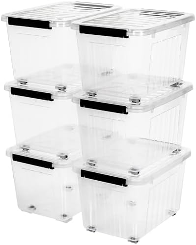 Citylife 54 Quart Large Clear Plastic Storage Bins with Lids 6-Pack by CITYLIFEHomeOrganization