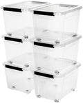 Citylife 54 Quart Large Clear Plastic Storage Bins with Lids 6-Pack by CITYLIFEHomeOrganization