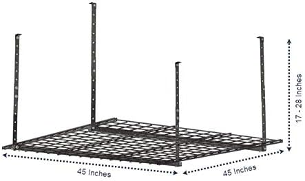 Hyloft Overhead Steel Garage Storage System, Ceiling Rack, 45-Inch x 45-Inch, 00625, Hammertone - Image 2
