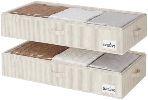 StorageWorks 6 Inch Low Profile Under Bed Storage Containers with Clear Lid by StorageWorks