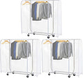 Ruibo Clear Garment Rack Cover Dustproof Clothes Rack Cover with 2 Durable Zipper/Clothing Waterproof Protector (L:71x20x60 inch) (Pack of 3) by Ruibo