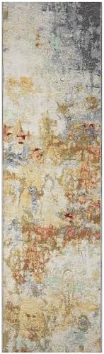 Liora Manne Marina Indoor/Outdoor Power Loomed Synthetic Blend Low Profile Area Rug - Contemporary Graphic Casual Colorful (Abstract Multi) (1'11" x 7'6") - Image 3