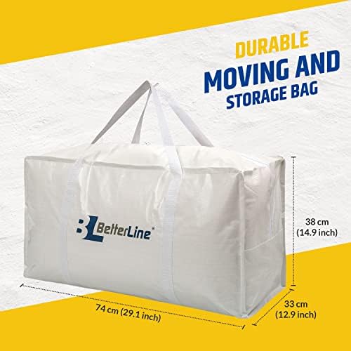 Heavy Duty Moving and Storage Bag,29"x13"x15" Inches Tote with Reinforced Handles,Holds up to 65 lbs.,Tear and Water Resistant,Multi-Purpose and Foldable Double Zipper Polypropylene Bag,Set of 2 - Image 5
