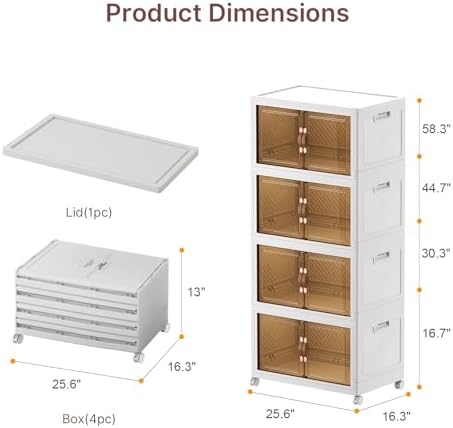 UAMFURI Stackable Storage Bins with Lids, 960QT Lockable Storage Cabinet - Image 4
