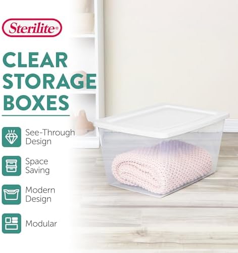 Sterilite Clear Storage Box Stackable Tote, 58 Quart, 32-Pack - Image 2