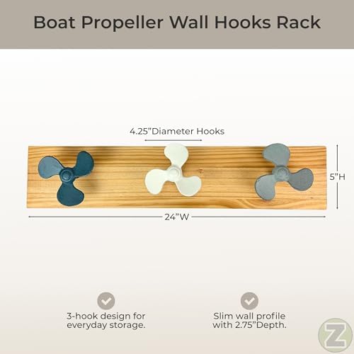 Zeckos Decorative Wall Hooks, 24 Inch Boat Propeller Rack - Image 4