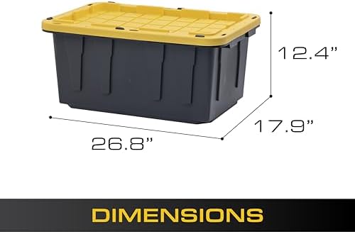 CX Heavy Duty 17-Gallon Stackable Plastic Storage Bins with Lids, 4 Pack - Image 3