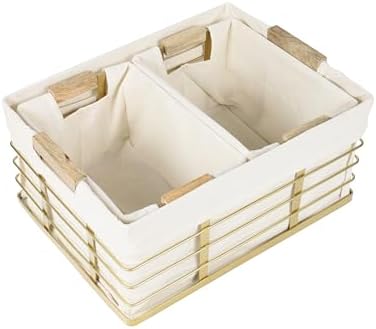 happimess Callan 3-Piece Industrial Wire Nesting Baskets 15", Gold - Image 5