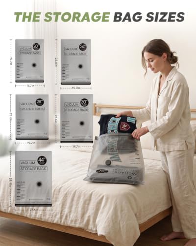 Vacuum Storage Bags with Rechargeable Pump for Travel, 20 Combo Set - Image 5