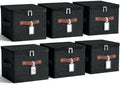 6 Pack Fabric Closet Storage Bins with Lids, 15×10×10 in, Black by Unknown