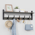 Tatub 29" Rustic Coat Rack Wall Mount with Shelf, Entryway Wall Hooks with Shelf, Coat Hangers for Bathroom, Living Room, Bedroom, Dark Grey by Tatub