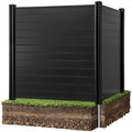 VEVOR 2 Panels Outdoor Privacy Screen, 48 x 48 in Air Conditioner Fence with 27.6 in Ground Stakes, Pool Equipment Enclosure, Horizontal Vinyl Privacy Fence, Ideal for Trash Can and A/C Units, Black by VEVOR