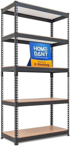 HOMEDANT Black 35.9" W 5 Tier Storage Shelves Garage Shelving Unit Metal by TheBestOrganizingSolution