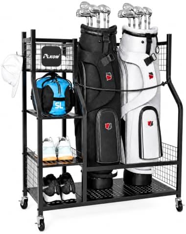 PLKOW Golf Bag Storage for Garage, Golf Equipment Organizer Rack by PLKOW