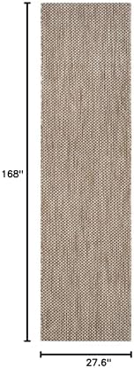 SAFAVIEH Washable Rug Outdoor Courtyard Collection - 2'3" x 14' Runner, Natural & Black, Non-Shedding & Easy Cleaning, Ideal for Patio, Entryway, Mudroom, Hallway, Kitchen (CY8521-37312) - Image 2
