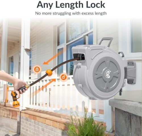 Giraffe Tools Retractable Hose Reel 1/2" x 100 ft with Hose Splitter - Image 2