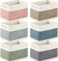 6 Pack Cube Storage Bins Fabric Cube Basket Handle, Dark Morandi, 15x11x9.5 by Geiserailie