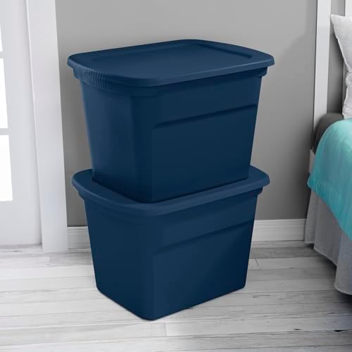 Sterilite Tote, Plastic Storage Bins with Snap Lids, 18 Gallon, 16-Pack - Image 4