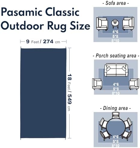 Waterproof Outdoor Rug 9x18 ft, Reversible Plastic Straw Rug, Easy to Clean Patio Rug, Portable Carpet for Patio, RV, Deck, Balcony, Backyard, Picnic, Beach, Geometric Diamond, Gray - Image 2