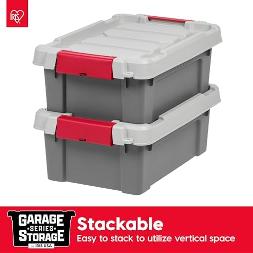 IRIS USA 5-Pack 3 Gal Heavy Duty Lockable Storage Totes with lids, Gray - Image 4