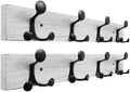 SKOLOO 24-Inch Wood Coat Rack Wall Mount with 4 Triple Hooks - Ideal for Family Entrances, Classrooms, and Pet Supplies Storage - Perfect Coat Hooks for Wall,Distressed White Wash, Pack of 2 by SKOLOO