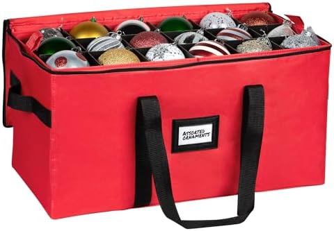 Christmas Ornament Storage Container,Box Stores Up to 54, Adjustable Dividers, Large Organizer Bin to Protect and Store Holiday Décor by HOLDN%E2%80%99STORAGE