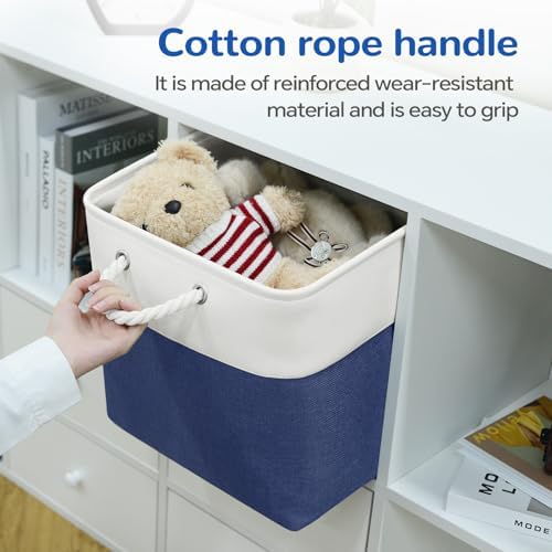 13x13 Inch Foldable Fabric Cube Storage Bins with Handles 6 Pack - Image 2