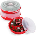 HOMZ Holiday Storage 24" Clear Plastic Wreath Container, Red, 3 Pack by Homz