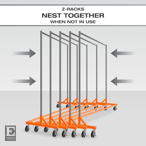 Econoco Economy Z-Rack, Collapsible, Orange, 64" L x 24" W x 70" H - Image 5