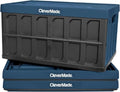 CleverMade Collapsible Storage Bins With Lids, 62L 3 Pack, 100 lb, Ocean by CleverMade