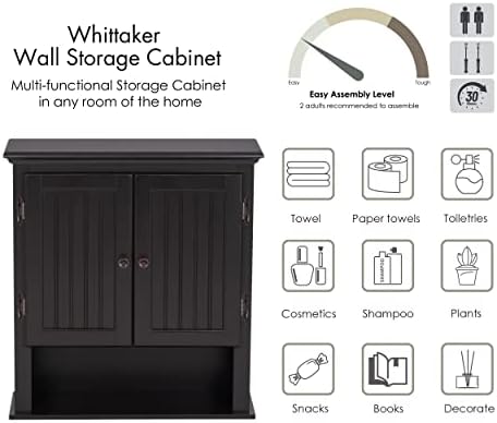 UTEX Medicine Cabinet, Bathroom Storage Cabinet Wall Mounted, Espresso - Image 6
