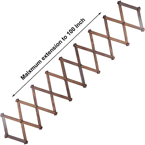 SKOLOO Accordion Wall Hanger with 28 Hooks, Modern Expandable Coat Rack Hat Rack for Wall, Solid Wooden, Walnut Color - Image 5