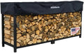 Woodhaven 8-Foot Firewood Rack – American Brand – 1/2 Cord Raised Lumber Storage Rack – Keeps Wood Dry & Ready – Heavy-Duty Steel, Lifetime Structural Warranty (With Cover) by Woodhaven