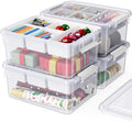 80Qt Plastic Storage Bins with Lids, Clear Latching Organizers Boxes with Removable Trays, Portable Storage Containers, for Holiday Ornaments, Home Organization, 4Pack by HOMETUK