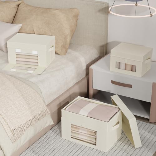 Fabric Storage Bins with Lids, 2 Pack, Beige, 15x9.8x9.8 In - Image 6