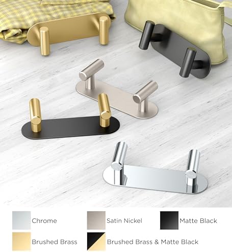 Gatco 1291MX Latitude II 2 Hook Double Robe Hook, Wall Mounted Hook for Bathroom Towels & Robes, 6.5 Inch W, Matte Black, Premium Brass - Image 5