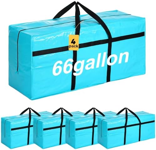 4 Pcs 66 Gallon Extra Large Moving Bags Heavy Duty Storage Bag by Clysee
