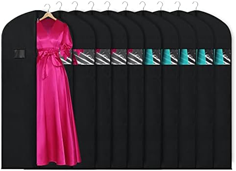 KEEGH 60 in Garment Bags for Hanging Clothes (Set of 10) Black by KEEGH