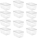 Vtopmart 12 Pack Clear Stackable Storage Bins with Lids and Handles, Large by Vtopmart