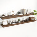 Acovy 55 Inch Floating Shelves, 8 Inch Deep Floating Shelves for Wall, Hanging Shelf with Invisible Brackets, Deep Shelves for Bathroom, Bedroom, Living Room, Walnut, Set of 2 by Acovy